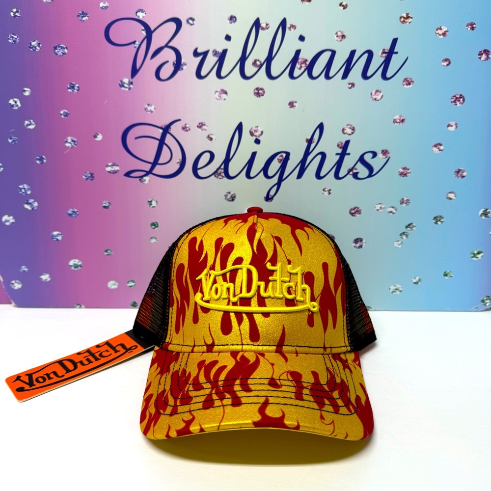 🔥LIM ED VON DUTCH FLAMES HAT